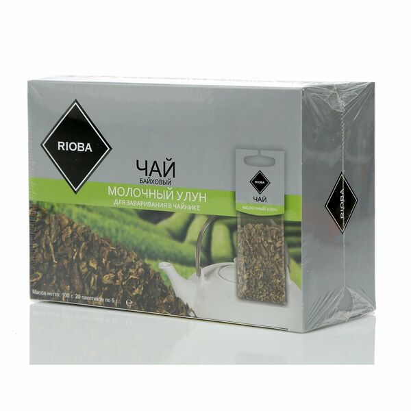 Чай байховый ТМ Rioba (Риоба) молочный улун, 20 пакетиков для заваривания в чайниках