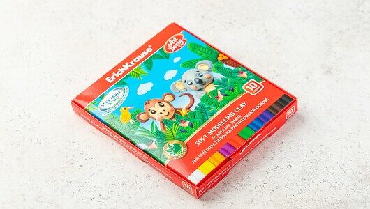 Пластилин Erich Krause мягкий на растительной основе с Алоэ Вера, 10 цветов со стеком