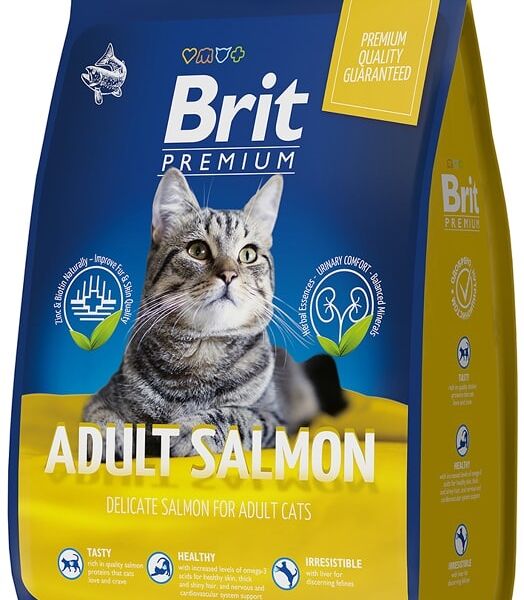Сухой корм Brit Premium Cat Adult для взрослых кошек Лосось