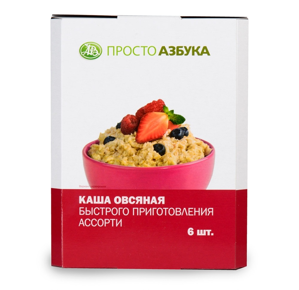 

Каша овсяная Просто Азбука Ассорти, 240 г 6 пакетиков