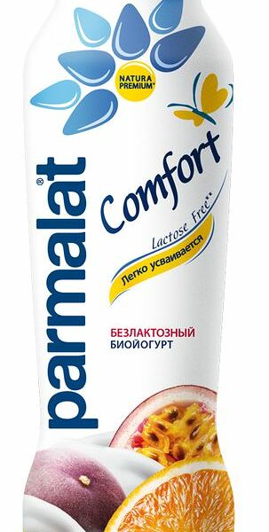 Биойогурт питьевой безлактозный Parmalat Comfort с апельсином и маракуйей 1,5%