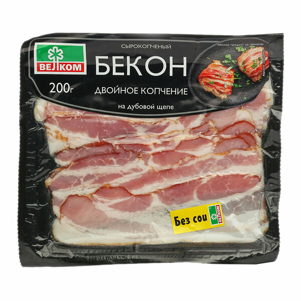Бекон сырокопченый Велком Двойное копчение