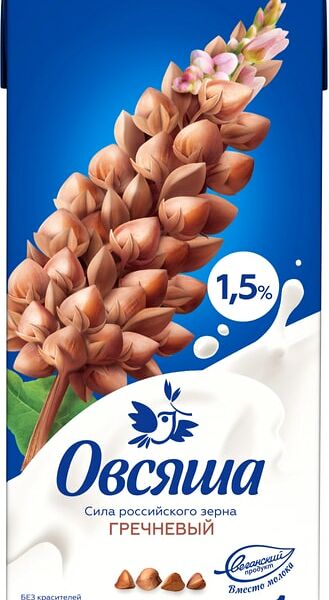 Напиток Овсяша Гречневый обогащенный 1.5% 1л