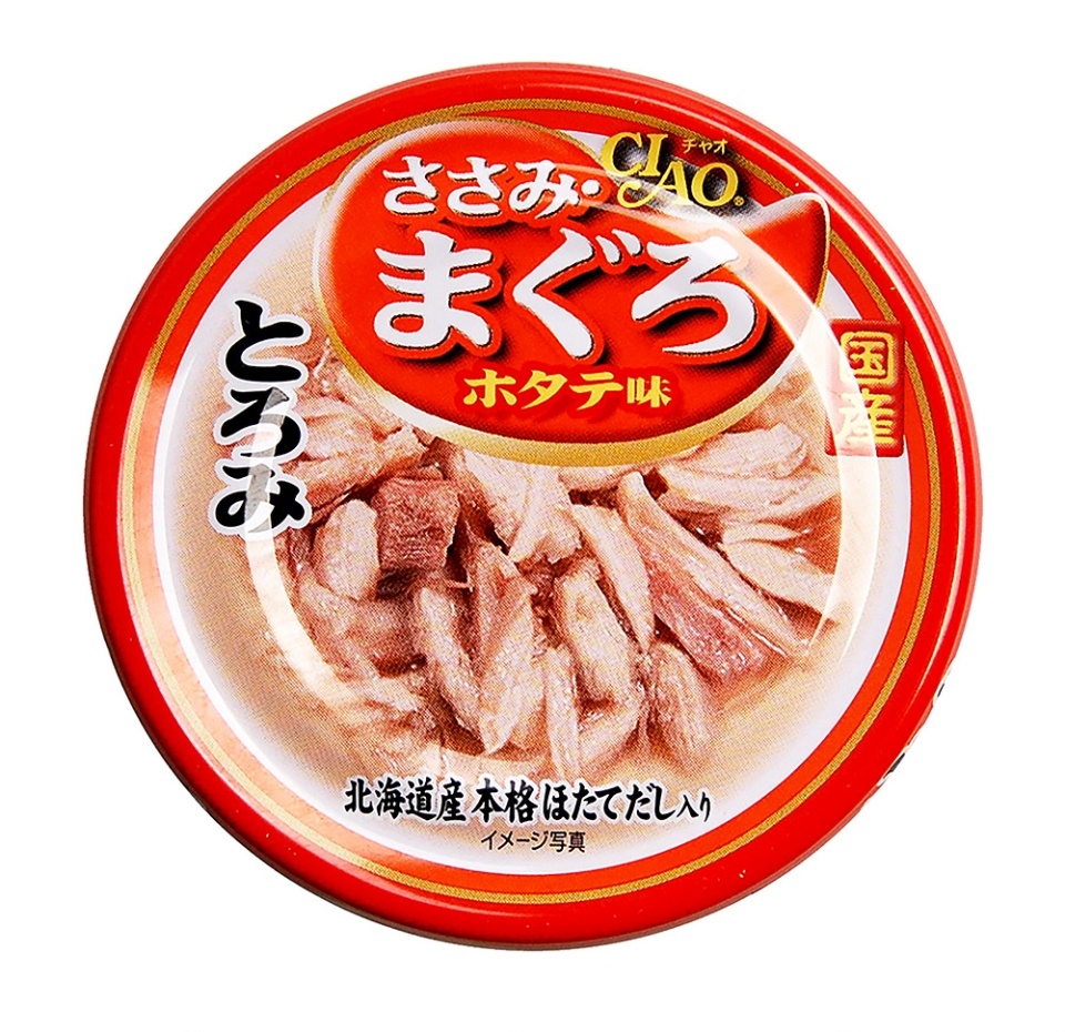 

Консервы для кошек Inaba Ciao Toromi Курица с тунцом Магуро и морским гребешком 80 г