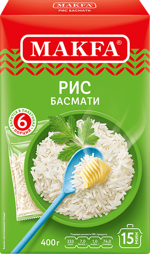 

Рис Makfa Басмати шлифованный 6 пак, 400 г