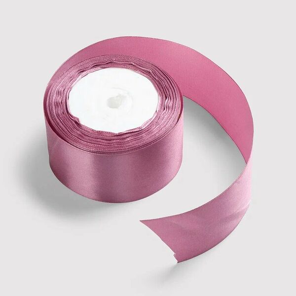 Лента атласная розовая