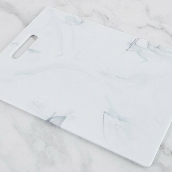 Доска разделочная BERKRAFT Marble, 27,5х0,6х36,5, цвет белый мрамор
