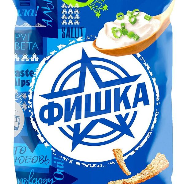 Гренки Фишка со вкусом сметаны и лука, 120г