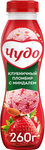 

Йогурт питьевой Чудо Клубника-пломбир-миндаль 1.9% 260 г