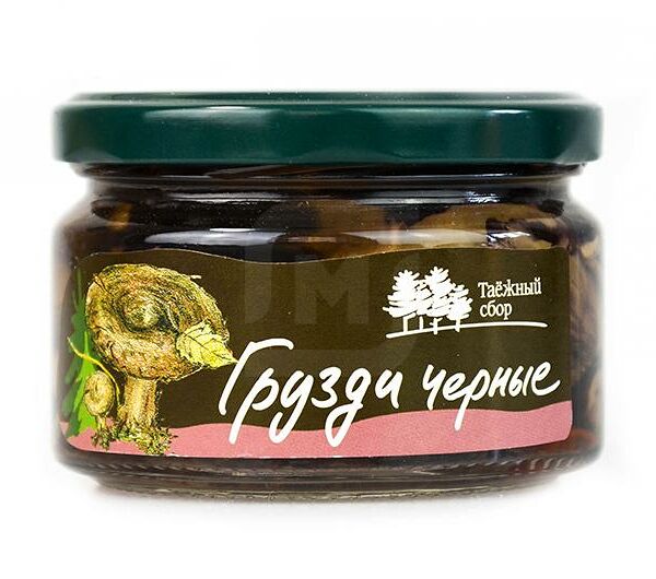 Грибы Таежный Сбор Грузди черные соленые 250г