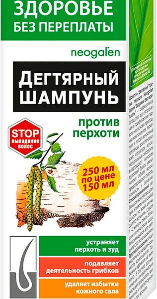 Шампунь Здоровье без переплаты против перхоти Дегтярный 250мл