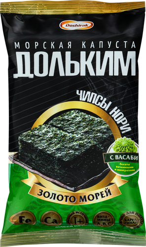 

Чипсы нори Doshirak Дольким Капуста морская с васаби 5 г