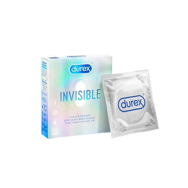 Презервативы т.м. Durex № 3 INVISIBLE ультратонкие для максимальной чувствительности