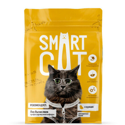 Сухой корм Smart Cat для взрослых кошек с курицей