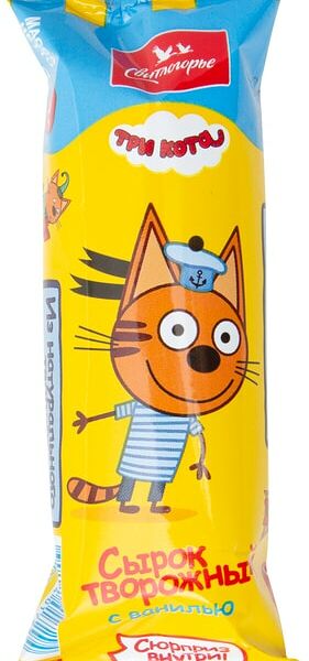 Сырок глазированный Свитлогорье Три кота с ванилью 16% 40г