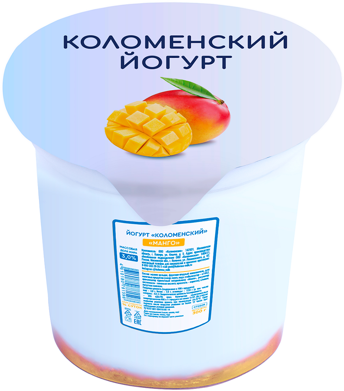 

Йогурт Коломенский Манго 3.0%