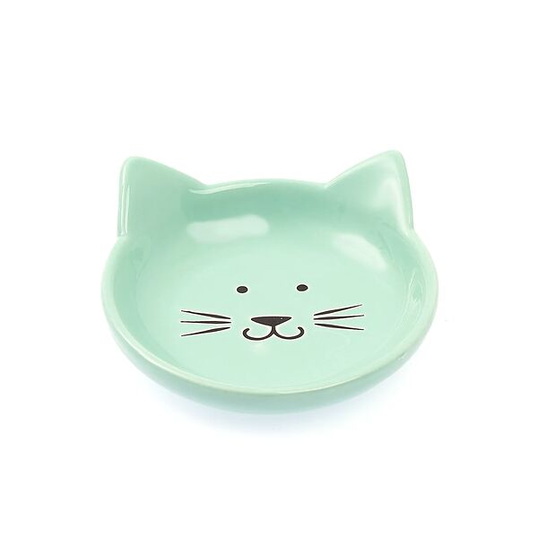 Миска-блюдце кошечка зеленая 12см