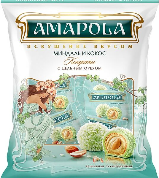 Конфеты Amapola Миндаль и кокос 120г