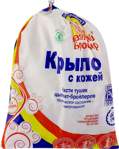 

Крыло цыплят-бройлеров САЯНСКИЙ БРОЙЛЕР с кожей зам пакет вес до 950г