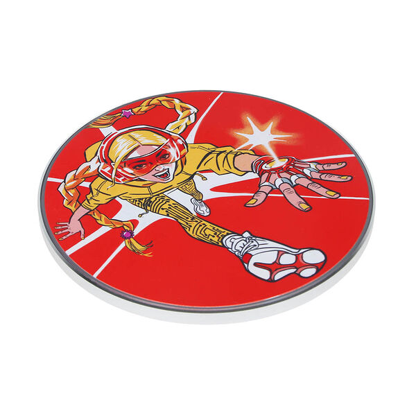 By беспроводное зарядное устройство qi герои, led подсветка, 10w, d10см, заря