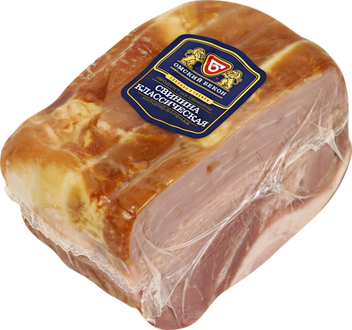 

Свинина копчено-вареная Омский Бекон Классическая вес