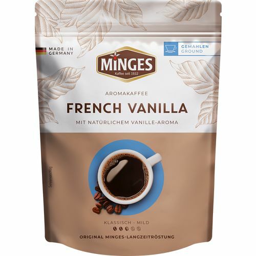 Кофе молотый MINGES French vanilla натуральный жареный с ароматом ванили, 250г