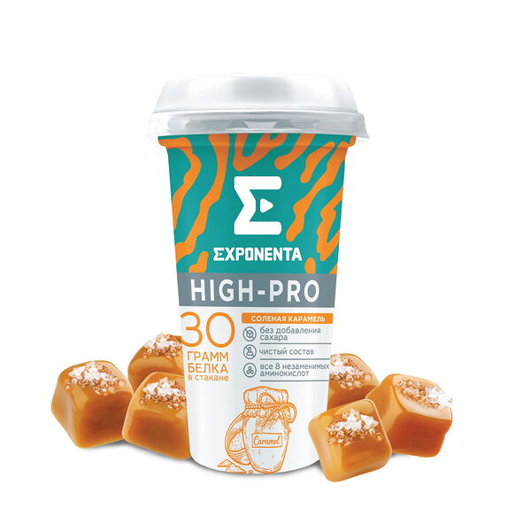 Напиток км обезж High-Pro со вк Соленая карамель п/ст вес 250г Exponenta