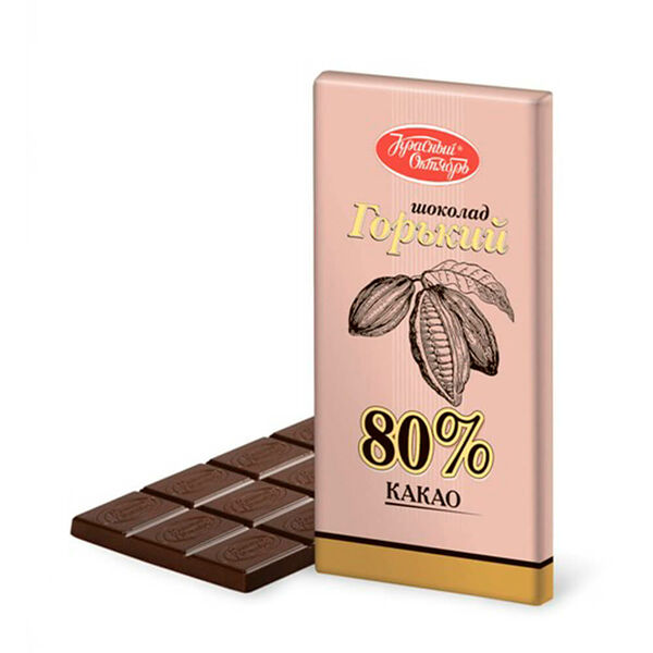 Шоколад горький Красный Октябрь  75г 80% какао