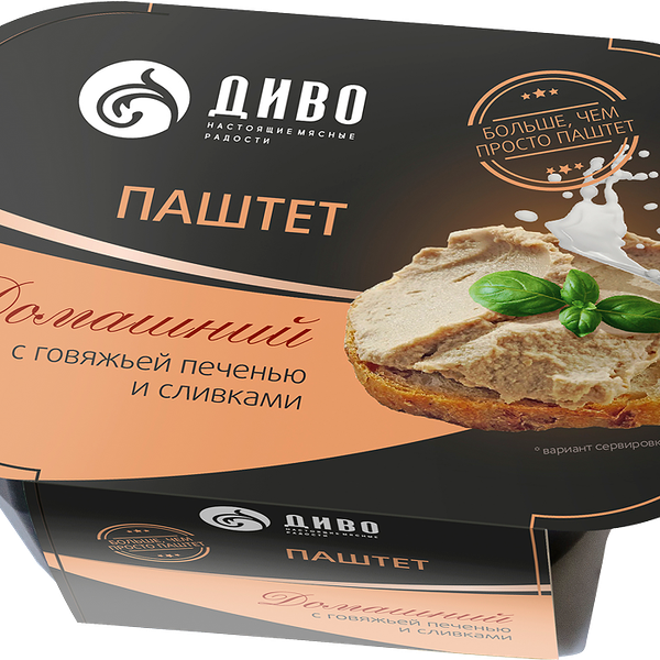 Паштет Диво Домашний с говяжьей печенью и сливками