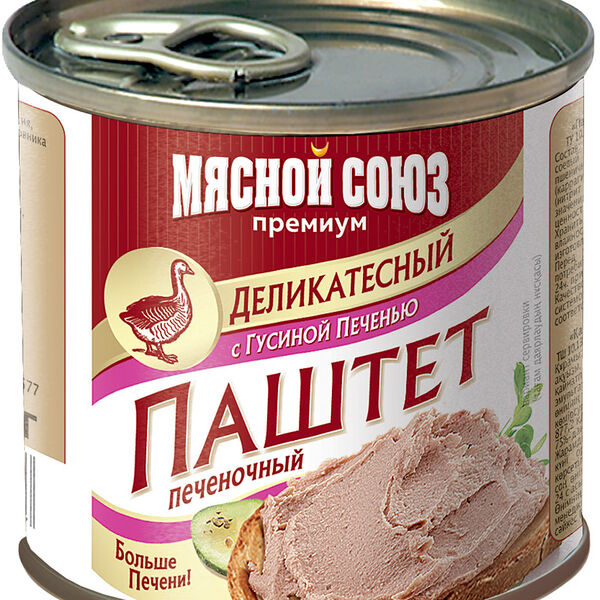 Паштет Мясной Союз деликатесный 240г из гусиной печени