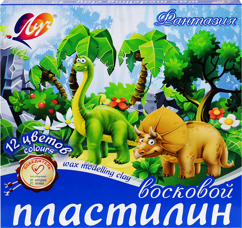 Пластилин восковой ЛУЧ Фантазия, 12 цветов,дизайн упаковки в ассортименте