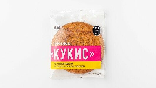 Кукис с карамелью и арахисовой пастой