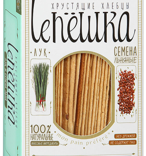 Хлебцы пшеничные Хлебцы Молодцы Lепёшка с луком и семенами льна 150 г