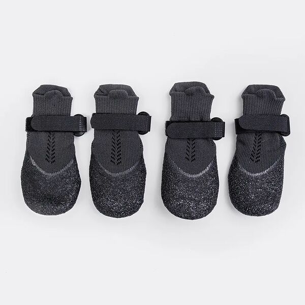 Носки удлиненные с прорезиненной подошвой для собак, XXS, черные