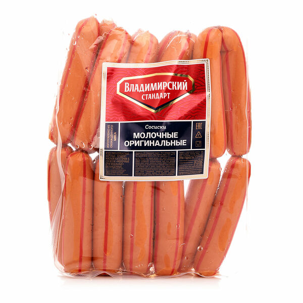 Сосиски вареные молочные Оригинальные ТМ Владимирский стандарт