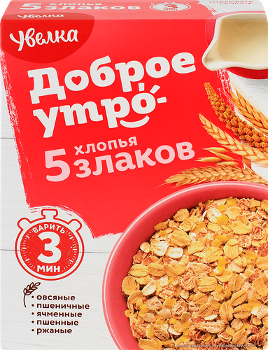 Хлопья 5 злаков Увелка Доброе утро 350 г