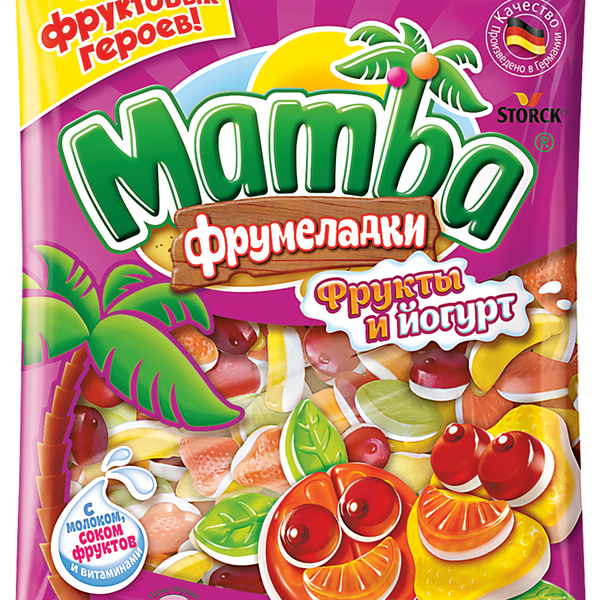 Мармелад жевательный MAMBA Фрумеладки Фрукты и йогурт, 140г