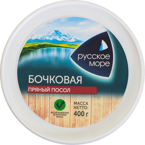 

Сельдь Тихоокеанская пряного посола Русское море Бочковая жирная, кусочки, 400 г