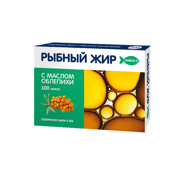 PL Рыбный жир с маслом облепихи капс. №100
