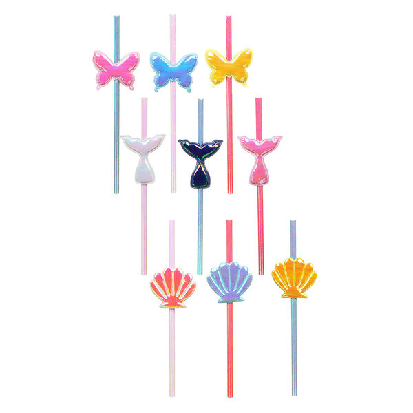 Fntastic трубочки для напитков 4 шт перламутровые, 19.5 см, бумага, полипропилен, полиэстер, 9 видов