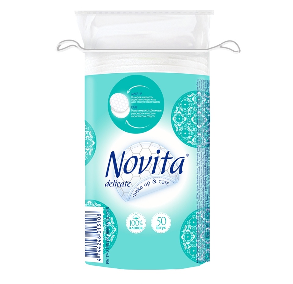 

Ватные диски Delicatе косметические, Novita, 50 шт., Россия