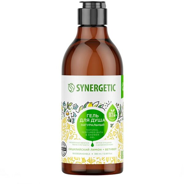 Гель для душа Synergetic Сицилийский лимон и ветивер 380мл