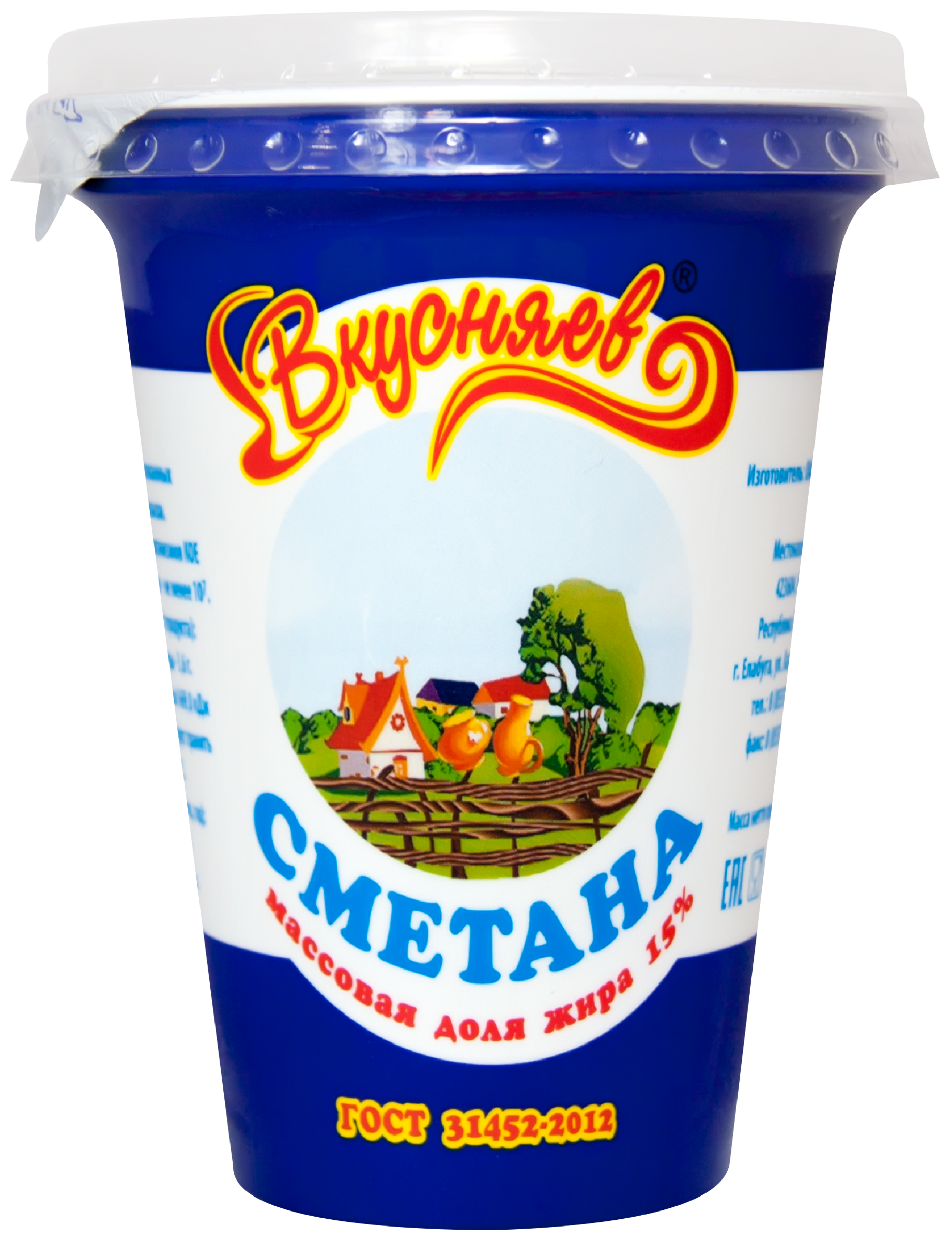 

Сметана ВКУСНЯЕВ 15%, без змж, 300г