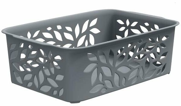 Корзина Полимербыт Leaves серая, 1,2 л