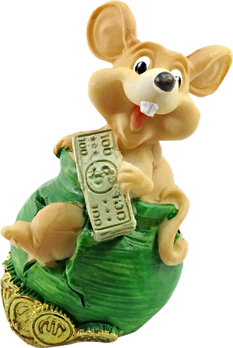 

Сувенир новогодний HOMECLUB Денежный мышка 7см, дизайн в ассортименте