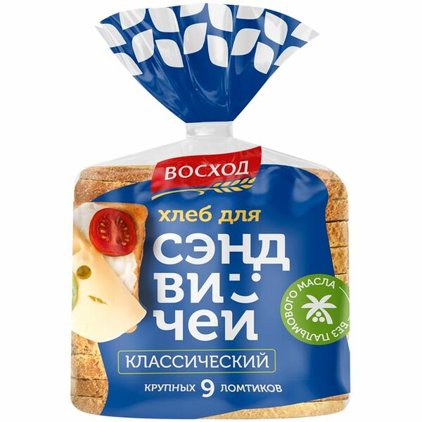 Хлеб Восход Классический для сэндвичей формовой нарезанный, 300г