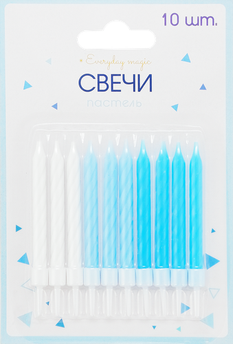 

Свеча праздничная Пакетико Blue 6.5 см арт. СВ12, 12 шт.