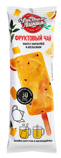 Чай замороженный ЧИСТАЯ ЛИНИЯ Манго с маракуйей и кусочками апельсина 50г