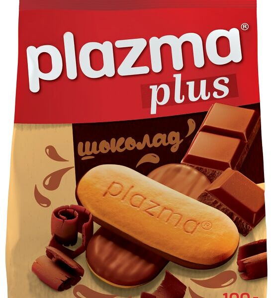 Печенье Plazma Обогащенное витаминами покрытое молочным шоколадом 100г