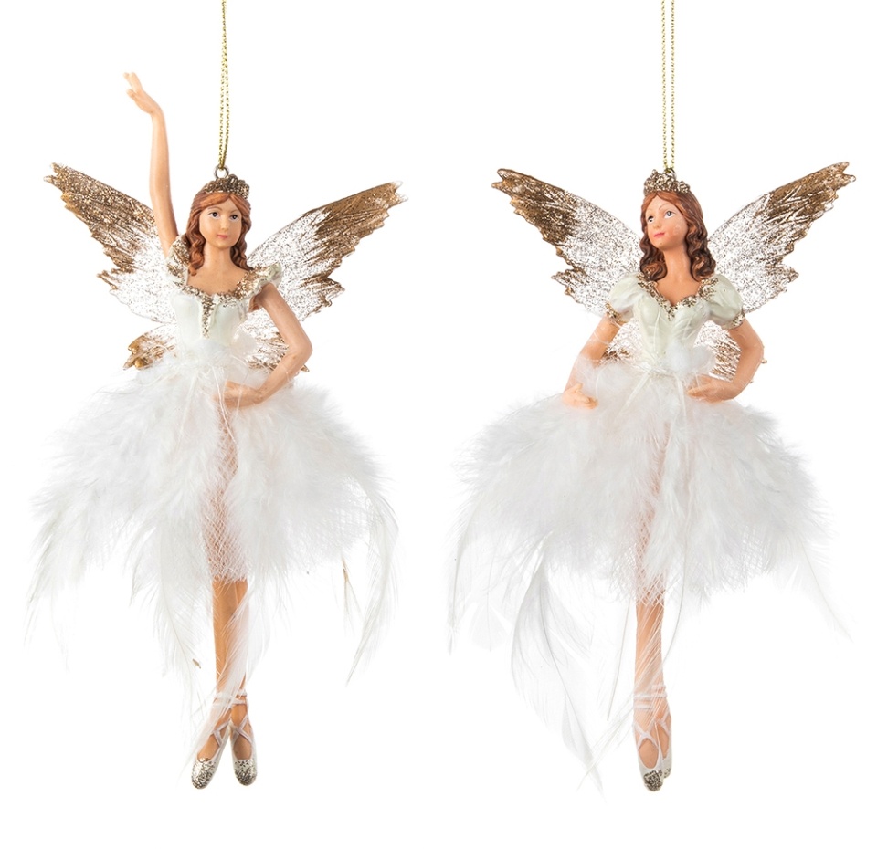 

Игрушка для елки Goodwill «Коллекция Праздник» Фея в платье из перьев белая в ассортименте 18см, Бельгия